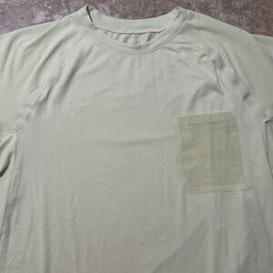 Lululemon Ventilated Hiking Shirt Mens Medium Neon Green Short Sleeve Mesh